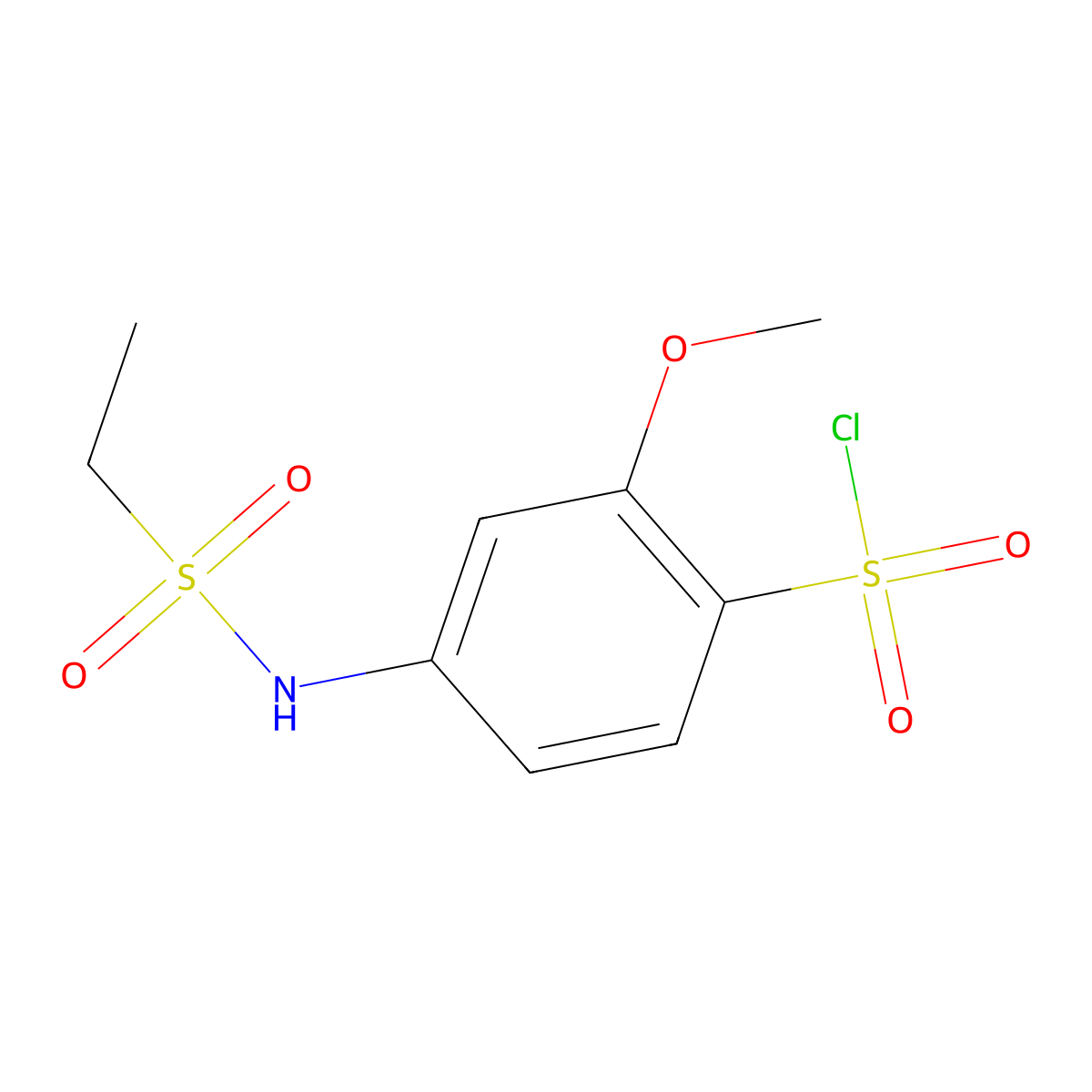 4-Ethanesulfonamido-2-methoxybenzene-1-sulfonyl chloride molecular structure, CAS 1016745-02-0
