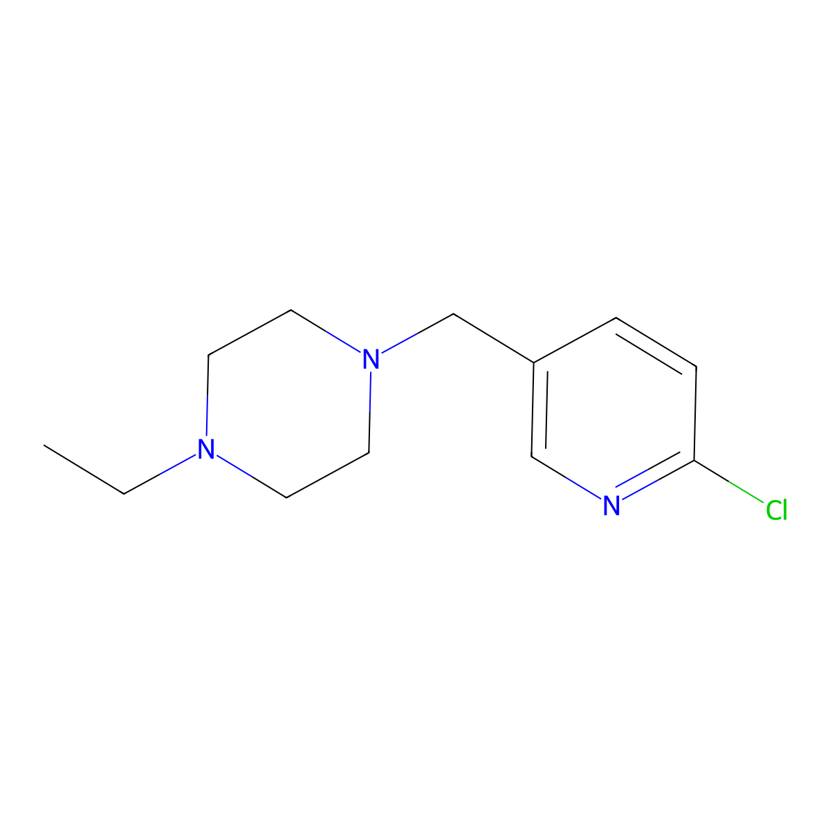 1-[(6-Chloropyridin-3-YL)methyl]-4-ethylpiperazine molecular structure, CAS 1016745-43-9