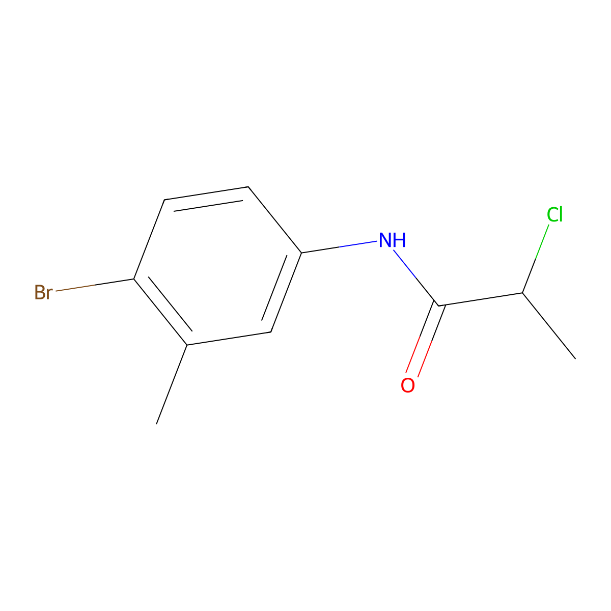 N-(4-bromo-3-methylphenyl)-2-chloropropanamide molecular structure, CAS 1016746-86-3
