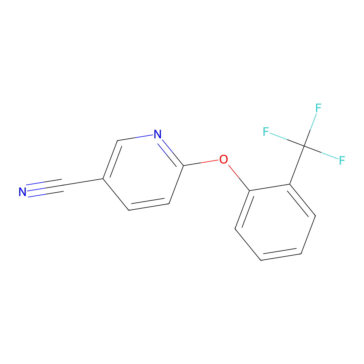 6-[2-(Trifluoromethyl)phenoxy]pyridine-3-carbonitrile molecular structure, CAS 1016747-55-9