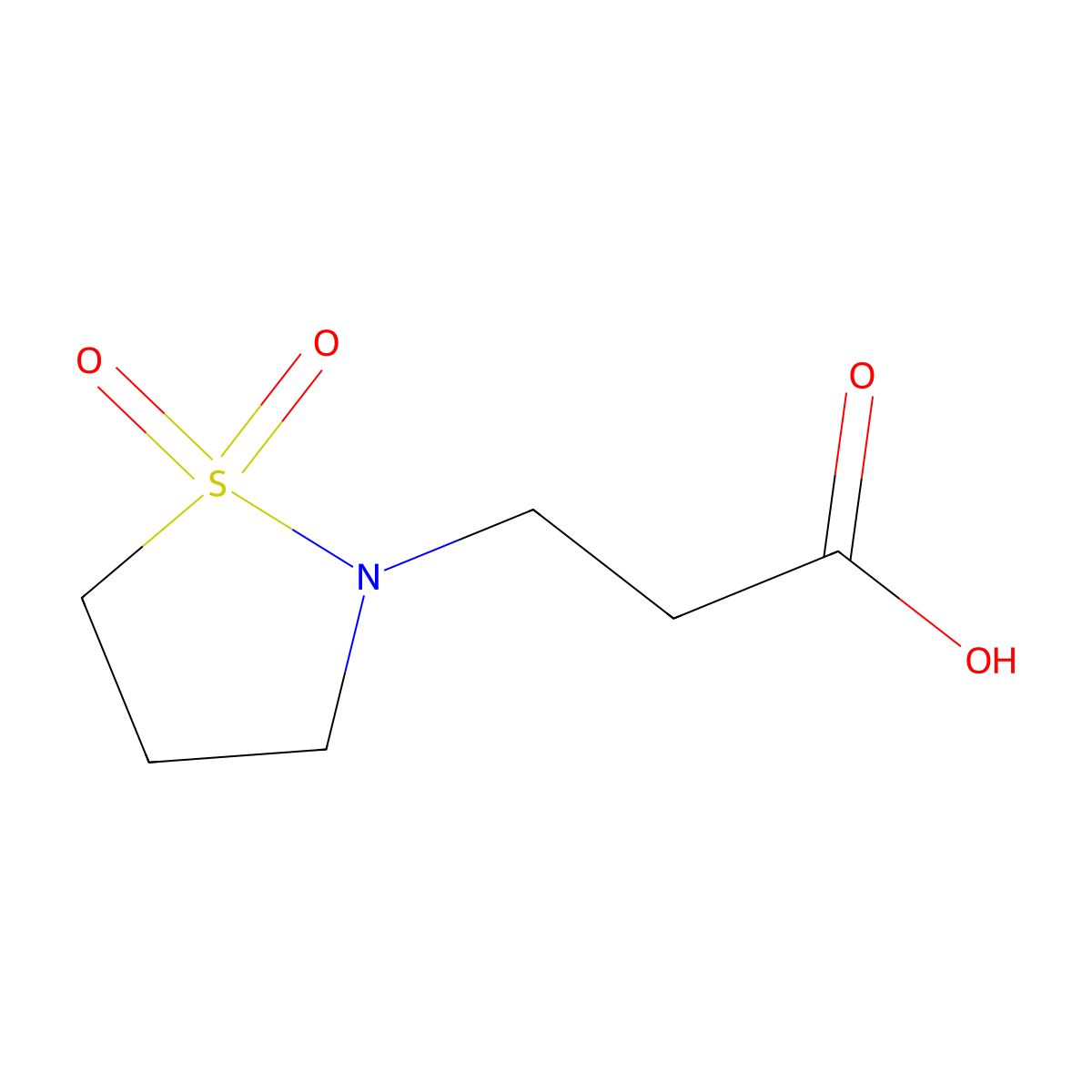 3-(1,1-Dioxo-1,2-thiazolidin-2-yl)propanoic acid molecular structure, CAS 1016749-41-9