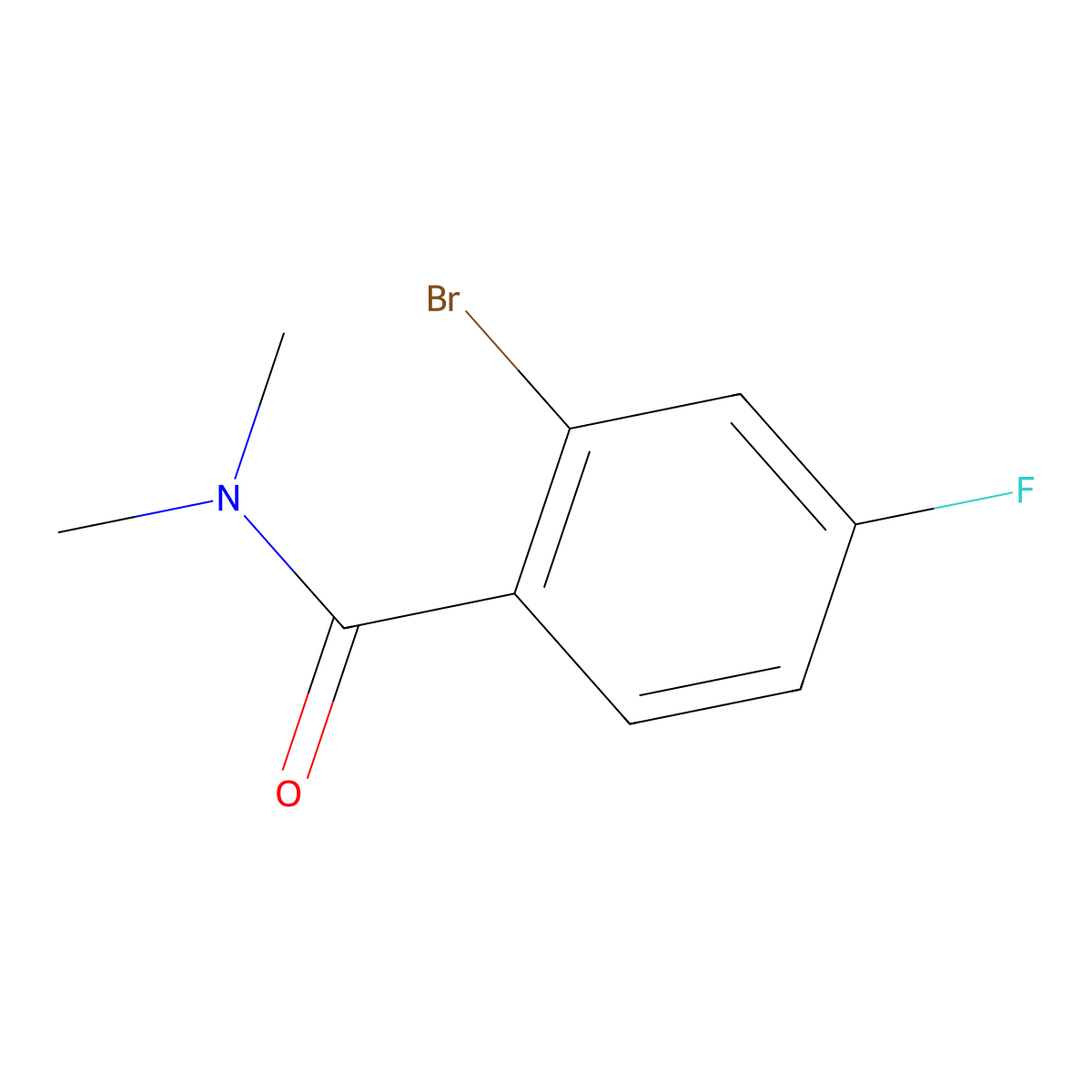 2-bromo-4-fluoro-N,N-dimethylbenzamide molecular structure, CAS 1016749-54-4