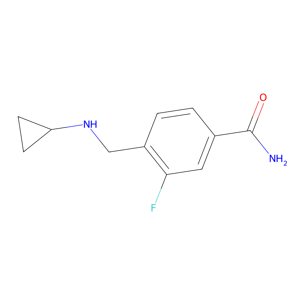 4-[(Cyclopropylamino)methyl]-3-fluorobenzamide molecular structure, CAS 1016750-17-6