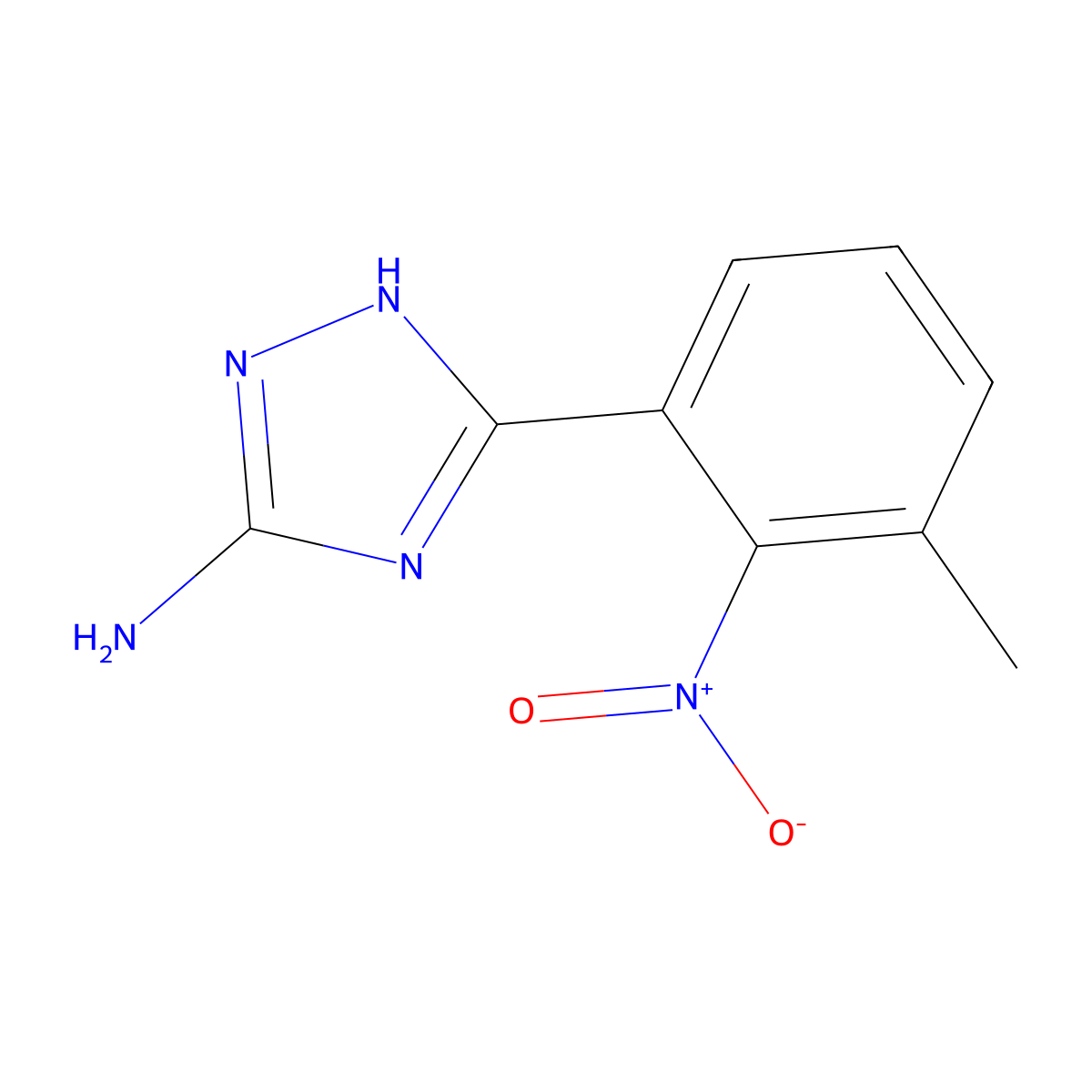5-(3-methyl-2-nitrophenyl)-1H-1,2,4-triazol-3-amine molecular structure, CAS 1016750-18-7