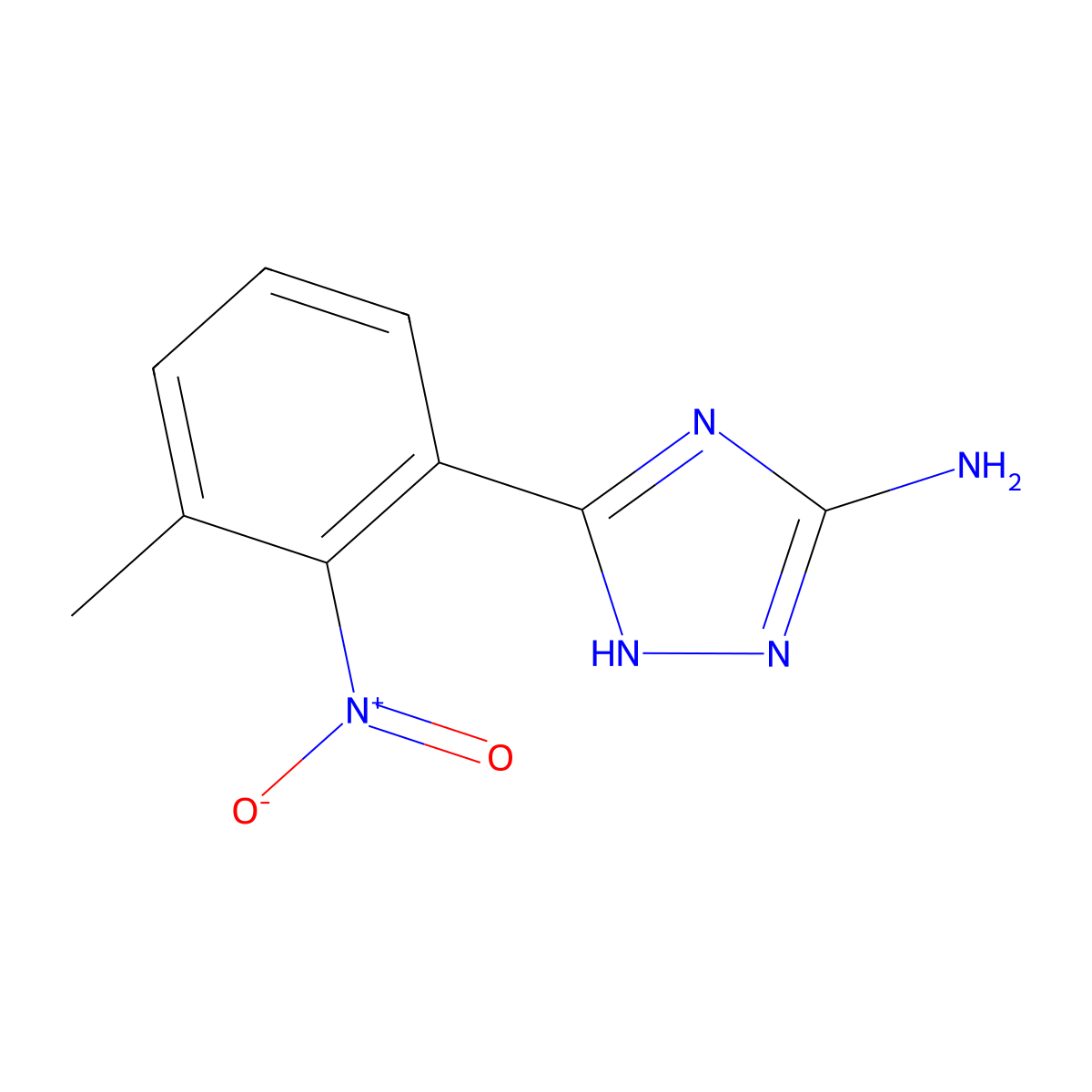 5-(3-methyl-2-nitrophenyl)-1H-1,2,4-triazol-3-amine molecular structure, CAS 1016750-18-7