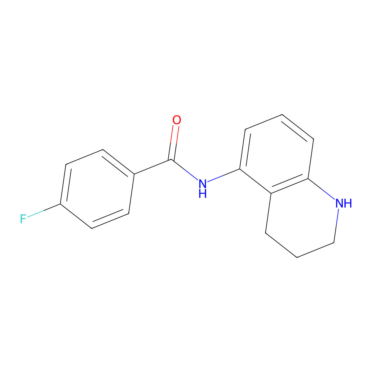 4-fluoro-N-(1,2,3,4-tetrahydroquinolin-5-yl)benzamide molecular structure, CAS 1016751-92-0