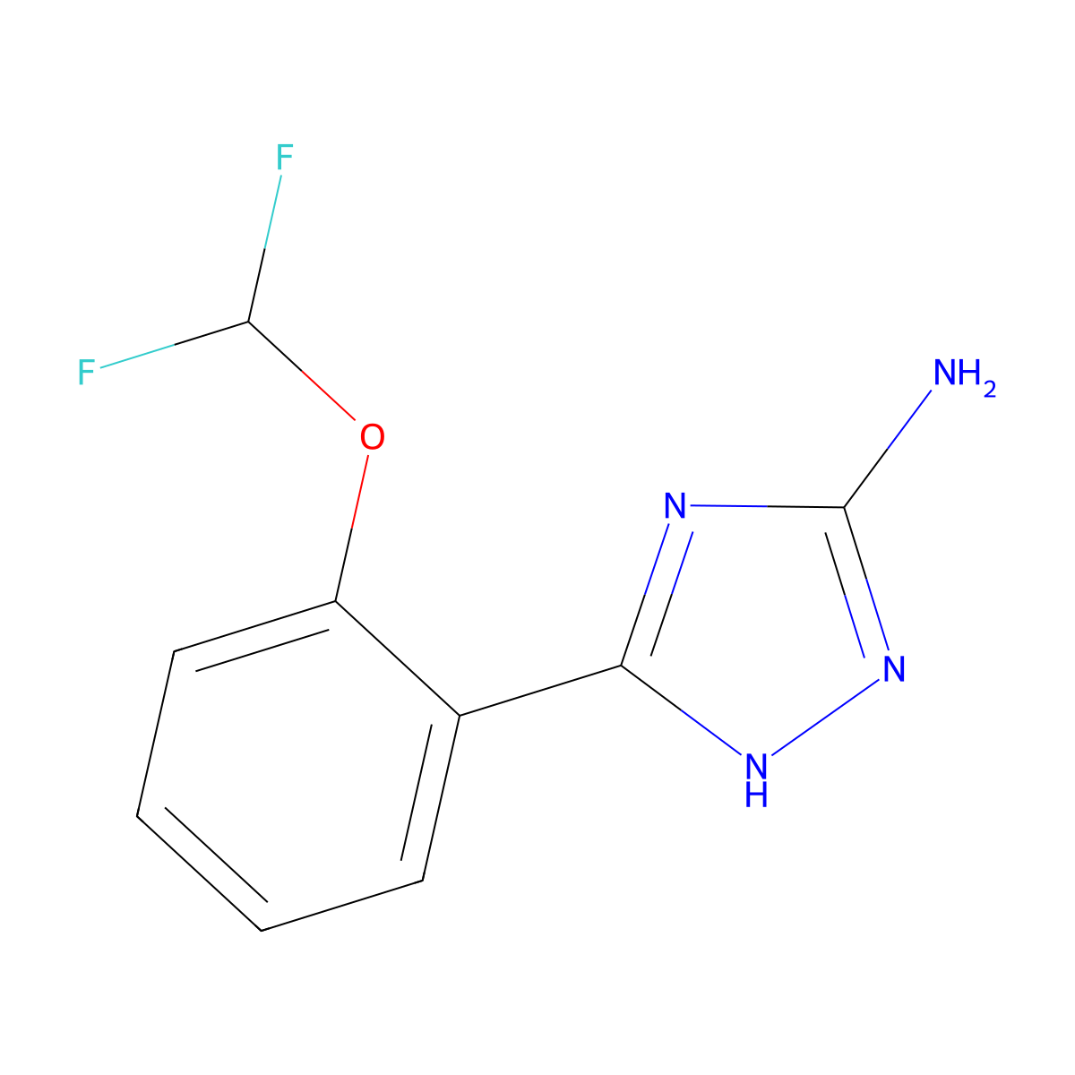 3-(2-(difluoromethoxy)phenyl)-1H-1,2,4-triazol-5-amine molecular structure, CAS 1016751-95-3
