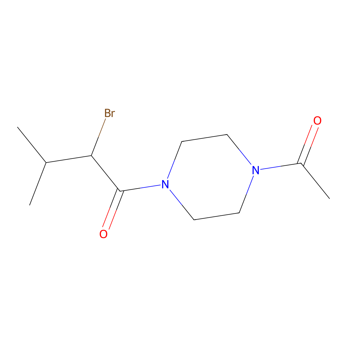 1-(4-Acetylpiperazin-1-yl)-2-bromo-3-methylbutan-1-one molecular structure, CAS 1016752-51-4