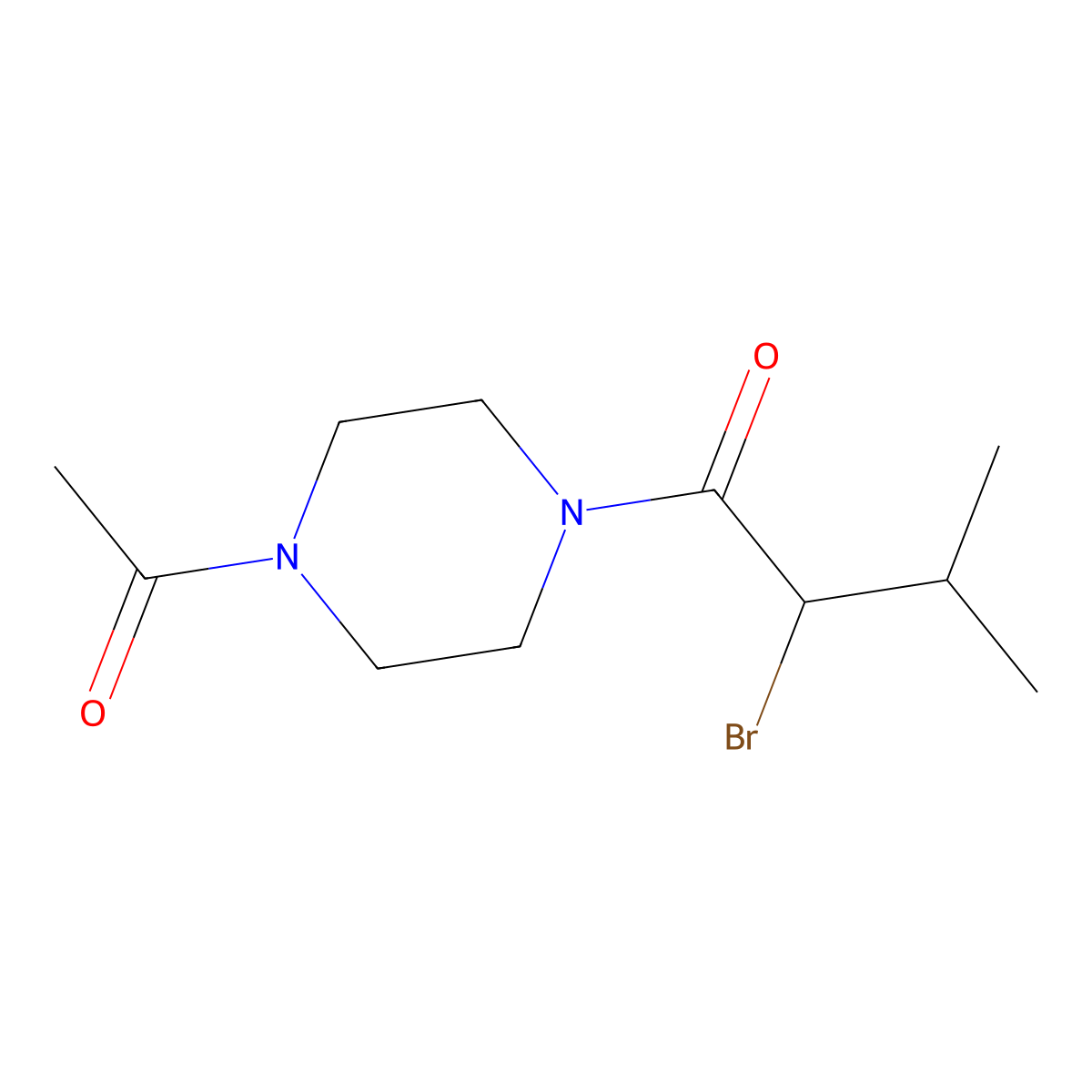 1-(4-Acetylpiperazin-1-yl)-2-bromo-3-methylbutan-1-one molecular structure, CAS 1016752-51-4