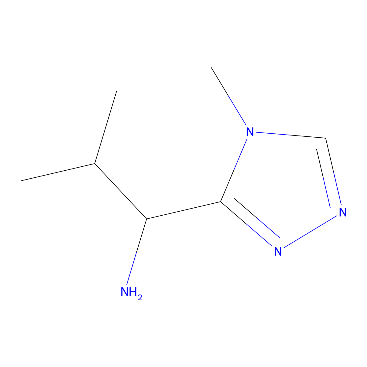 2-methyl-1-(4-methyl-4H-1,2,4-triazol-3-yl)propan-1-amine molecular structure, CAS 1016753-32-4