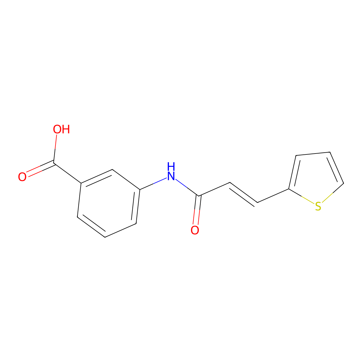 3-[3-(Thiophen-2-yl)prop-2-enamido]benzoic acid molecular structure, CAS 1016753-48-2