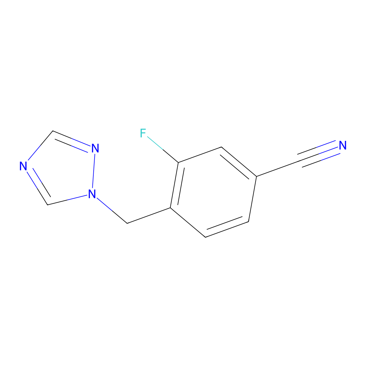 3-fluoro-4-(1H-1,2,4-triazol-1-ylmethyl)benzonitrile molecular structure, CAS 1016753-56-2