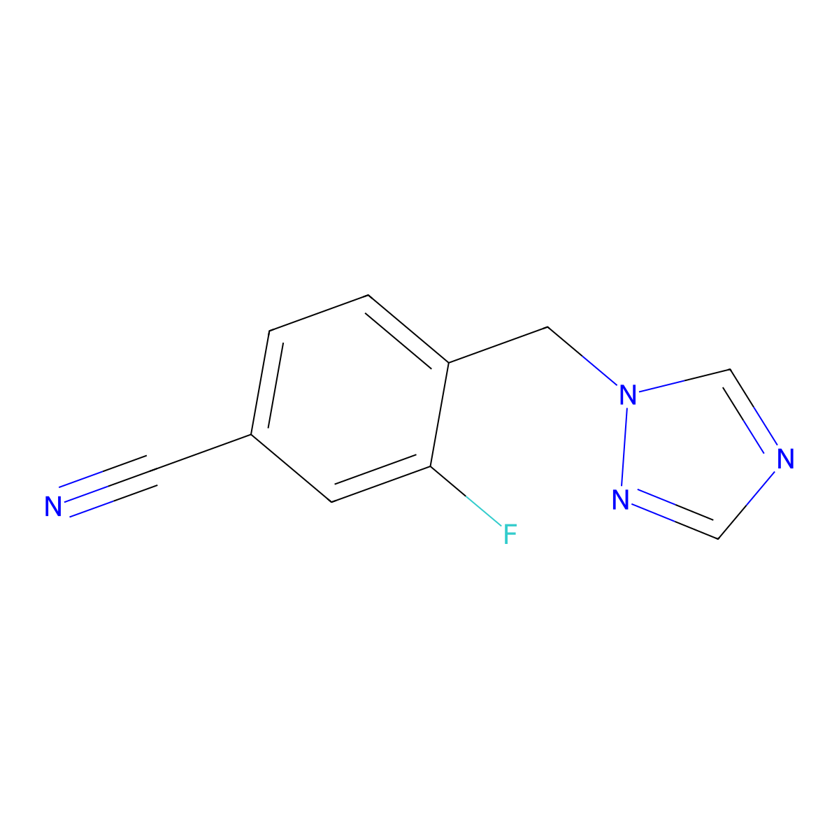 3-fluoro-4-(1H-1,2,4-triazol-1-ylmethyl)benzonitrile molecular structure, CAS 1016753-56-2