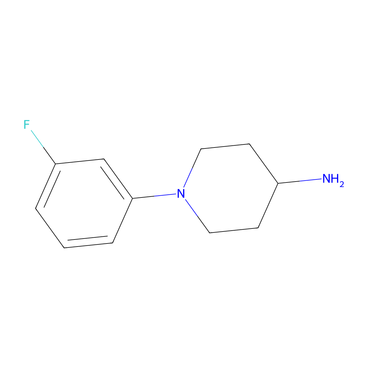 1-(3-Fluorophenyl)piperidin-4-amine molecular structure, CAS 1016753-58-4
