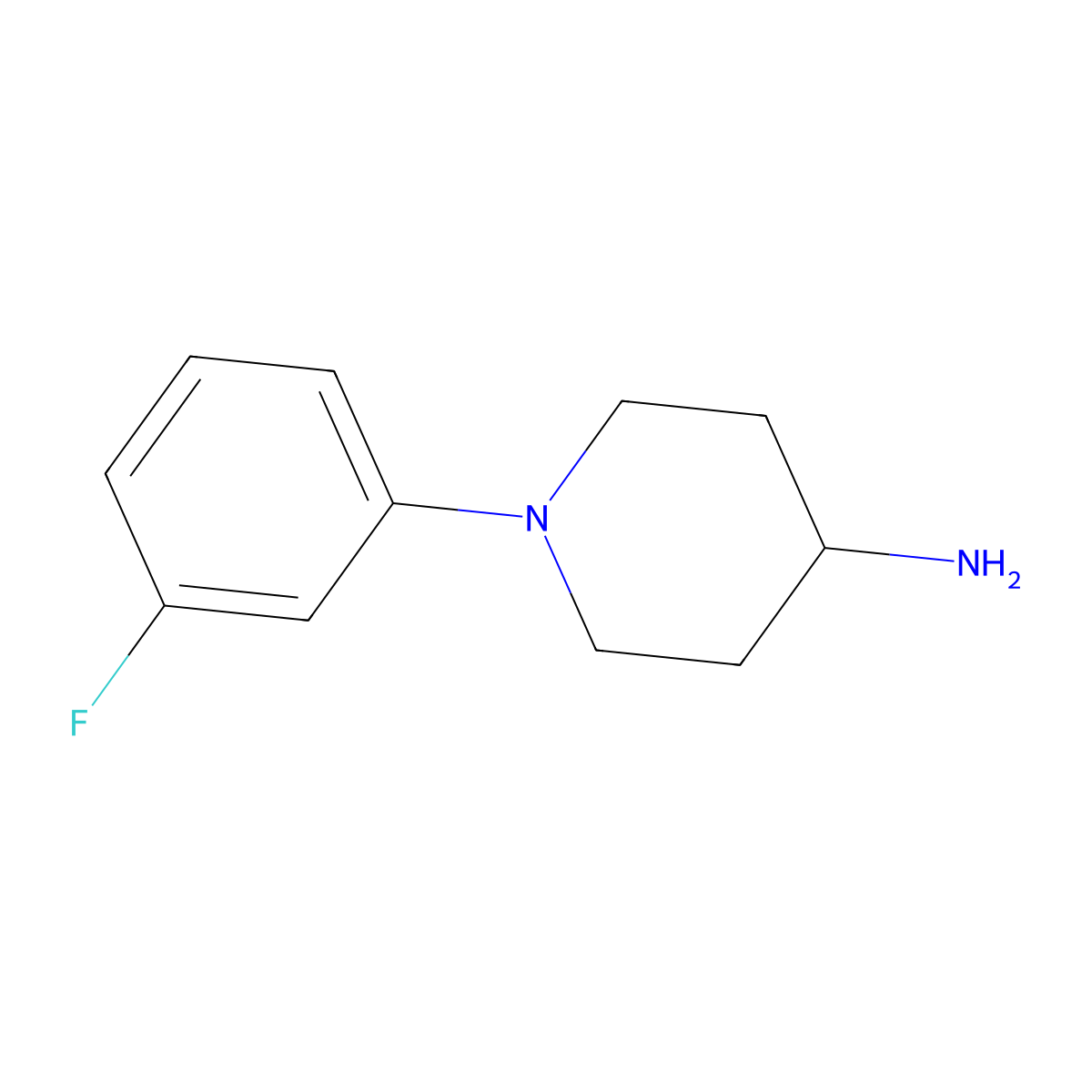1-(3-Fluorophenyl)piperidin-4-amine molecular structure, CAS 1016753-58-4