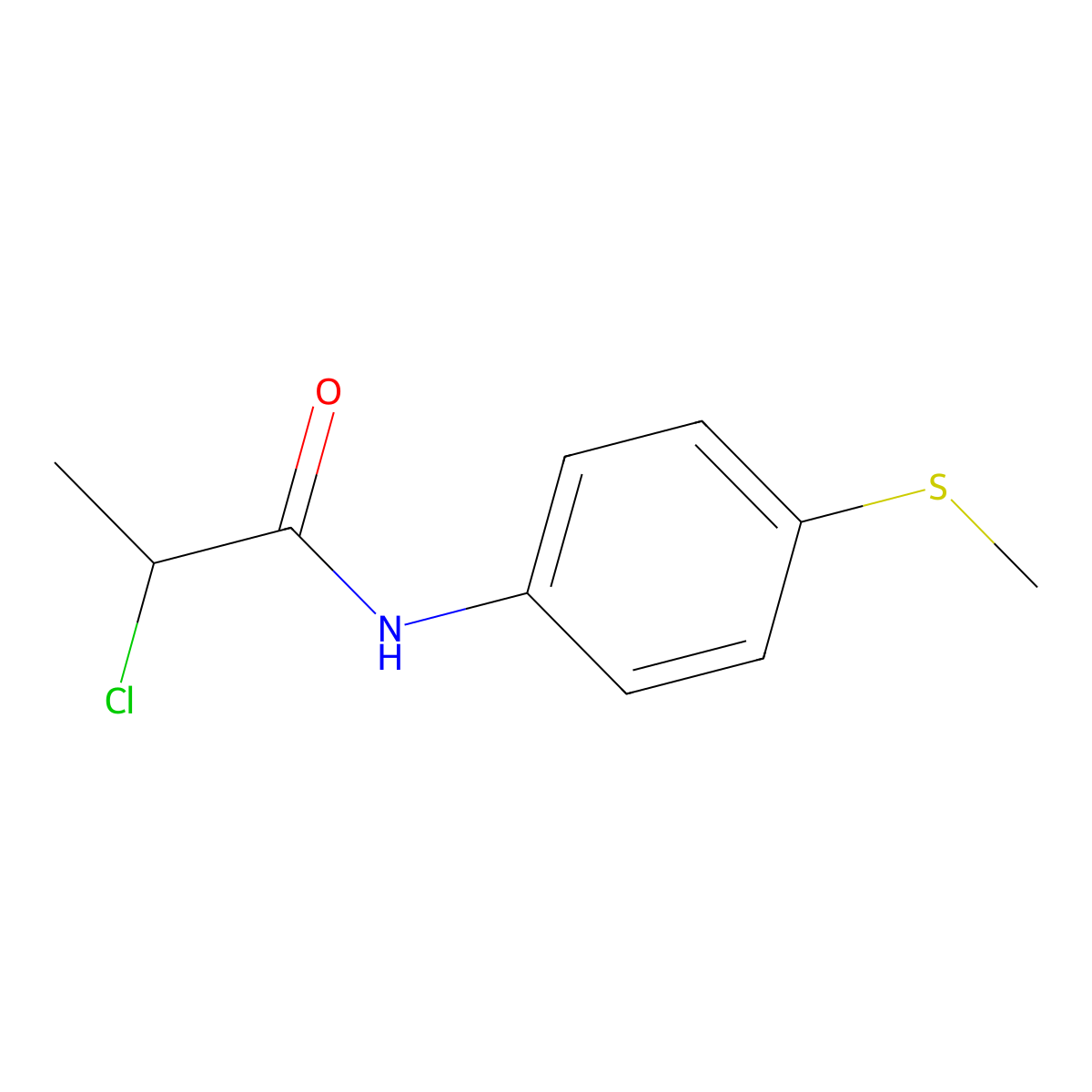 2-chloro-N-[4-(methylsulfanyl)phenyl]propanamide molecular structure, CAS 1016753-59-5