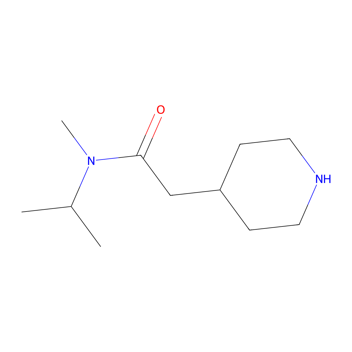 N-Methyl-2-(piperidin-4-yl)-N-(propan-2-yl)acetamide molecular structure, CAS 1016753-83-5