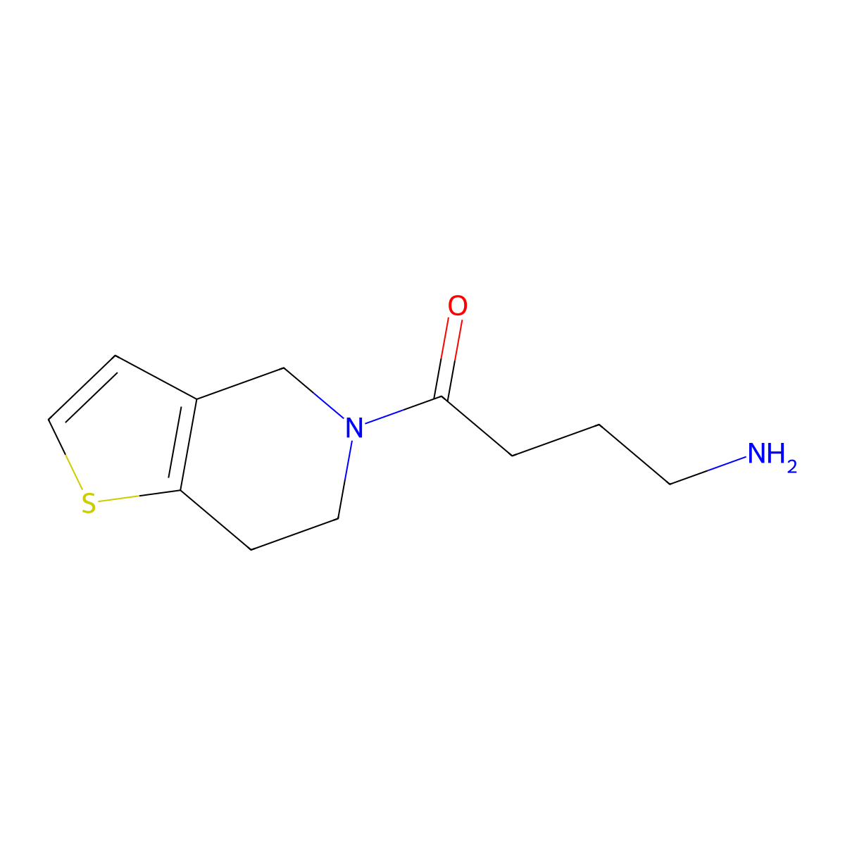 4-Amino-1-{4H,5H,6H,7H-thieno[3,2-c]pyridin-5-yl}butan-1-one molecular structure, CAS 1016754-17-8