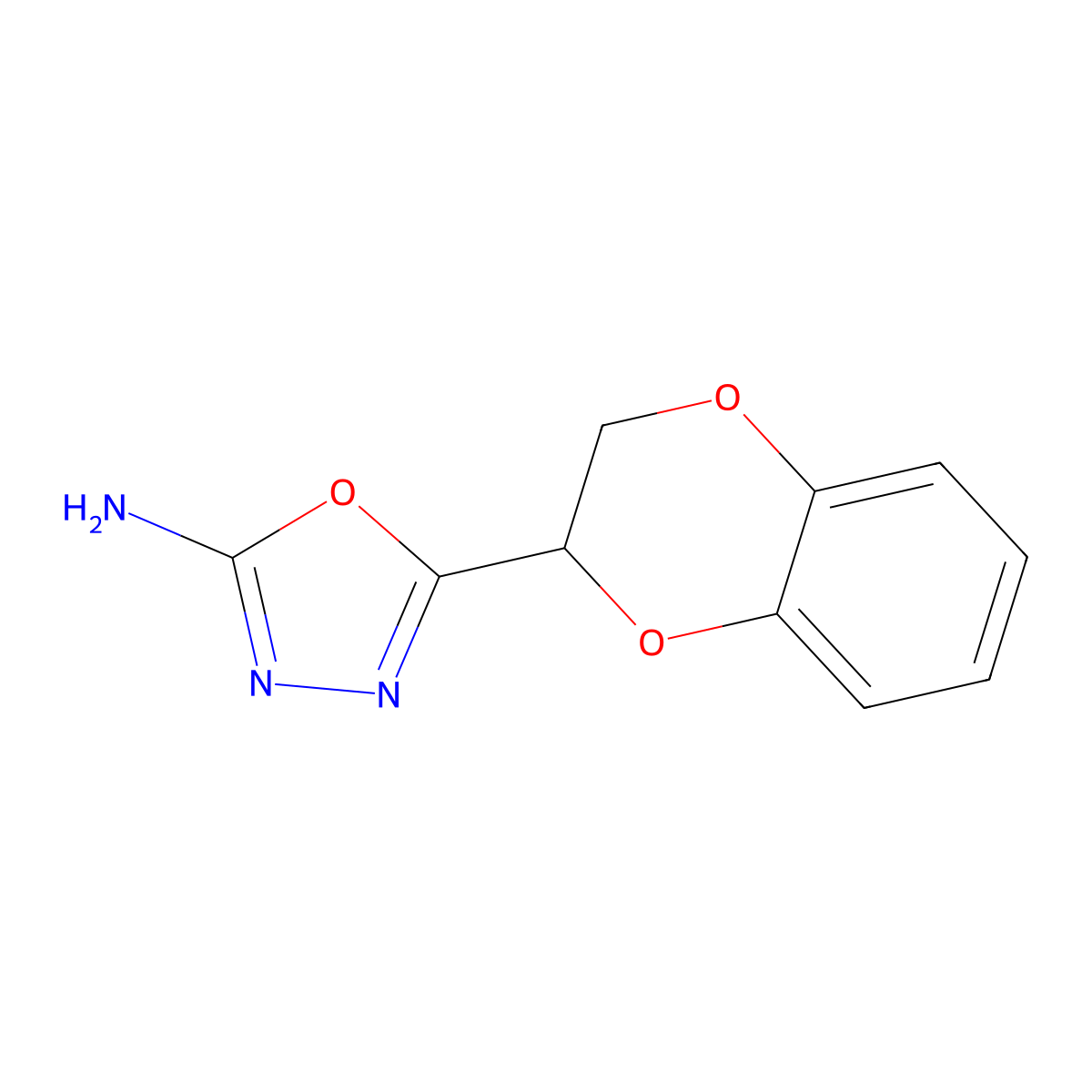 5-(2,3-Dihydro-1,4-benzodioxin-2-yl)-1,3,4-oxadiazol-2-amine molecular structure, CAS 1016755-41-1