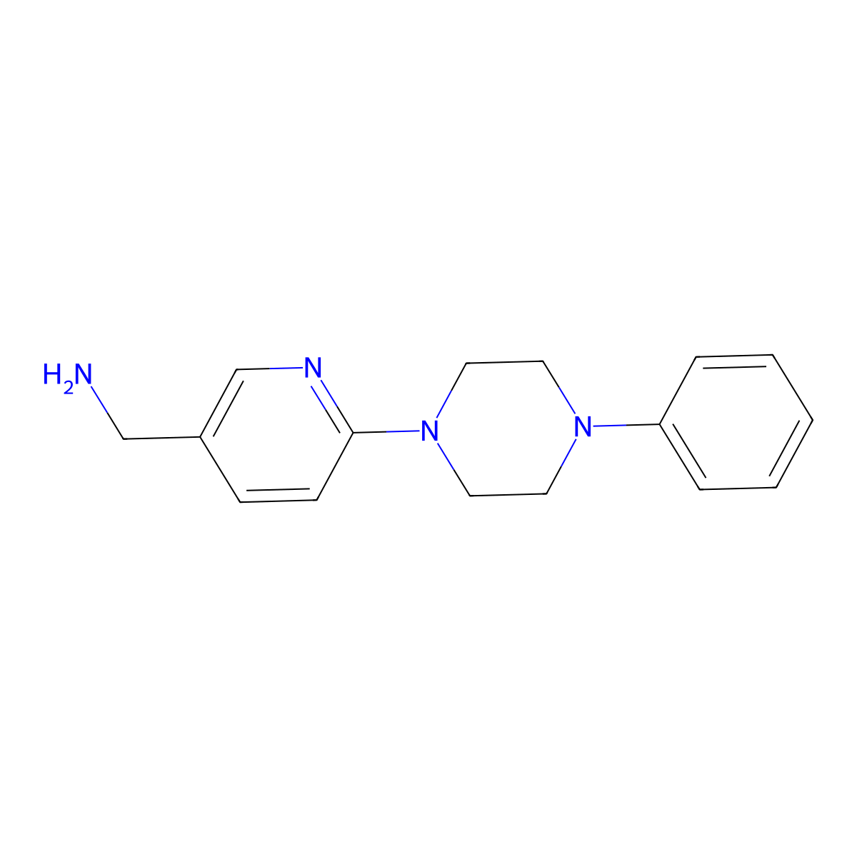 [6-(4-Phenylpiperazin-1-yl)pyridin-3-yl]methanamine molecular structure, CAS 1016756-27-6