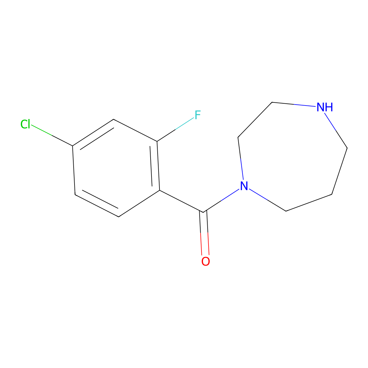 1-(4-Chloro-2-fluorobenzoyl)-1,4-diazepane molecular structure, CAS 1016756-97-0