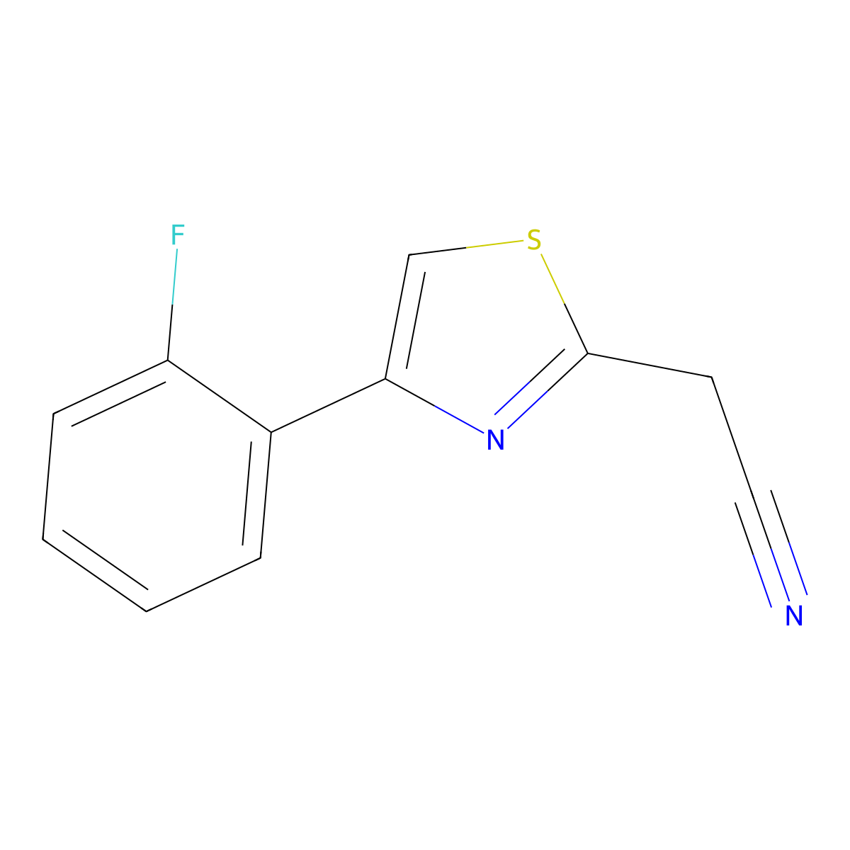 2-(4-(2-Fluorophenyl)-1,3-thiazol-2-yl)acetonitrile molecular structure, CAS 1016757-34-8