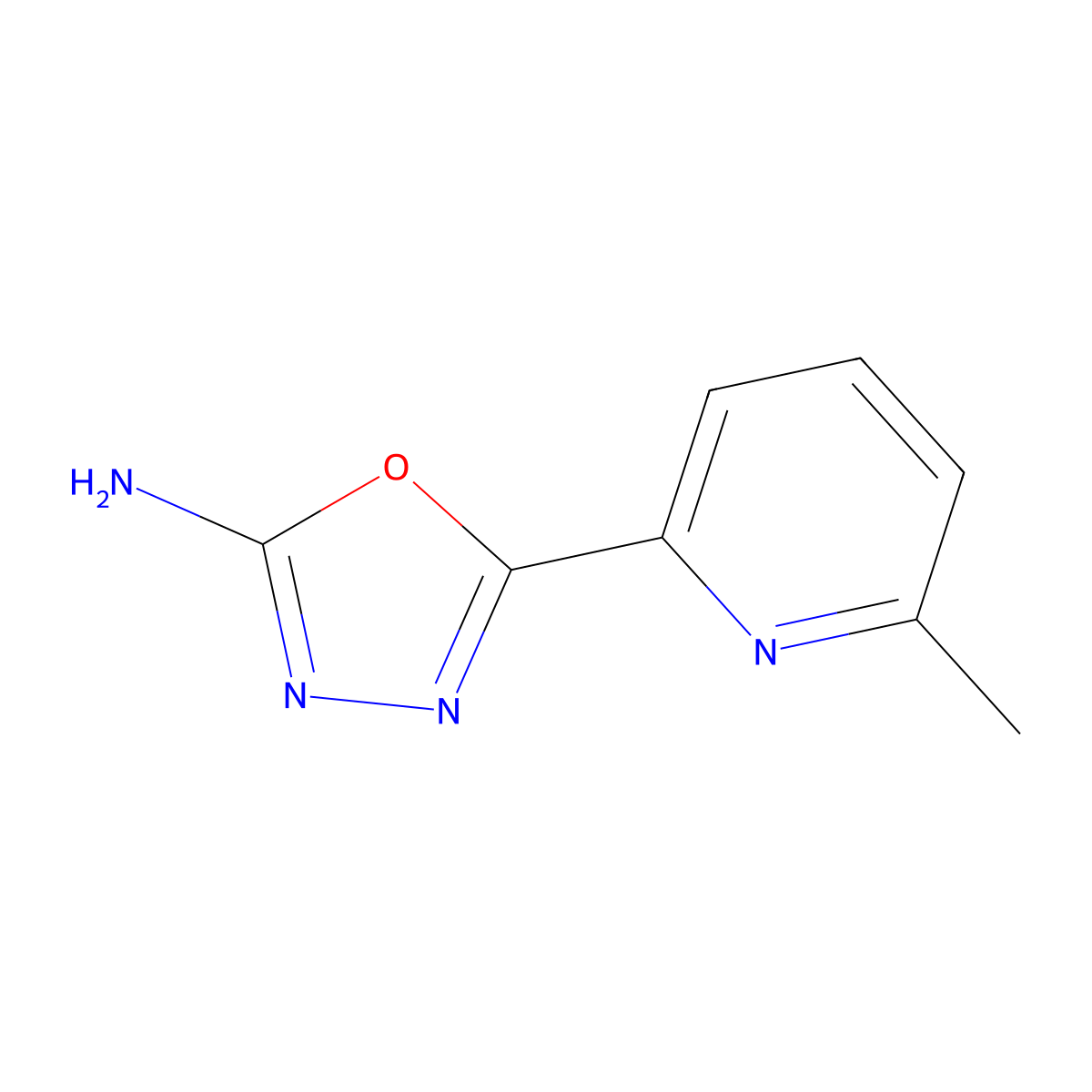 5-(6-Methylpyridin-2-yl)-1,3,4-oxadiazol-2-amine molecular structure, CAS 1016757-57-5