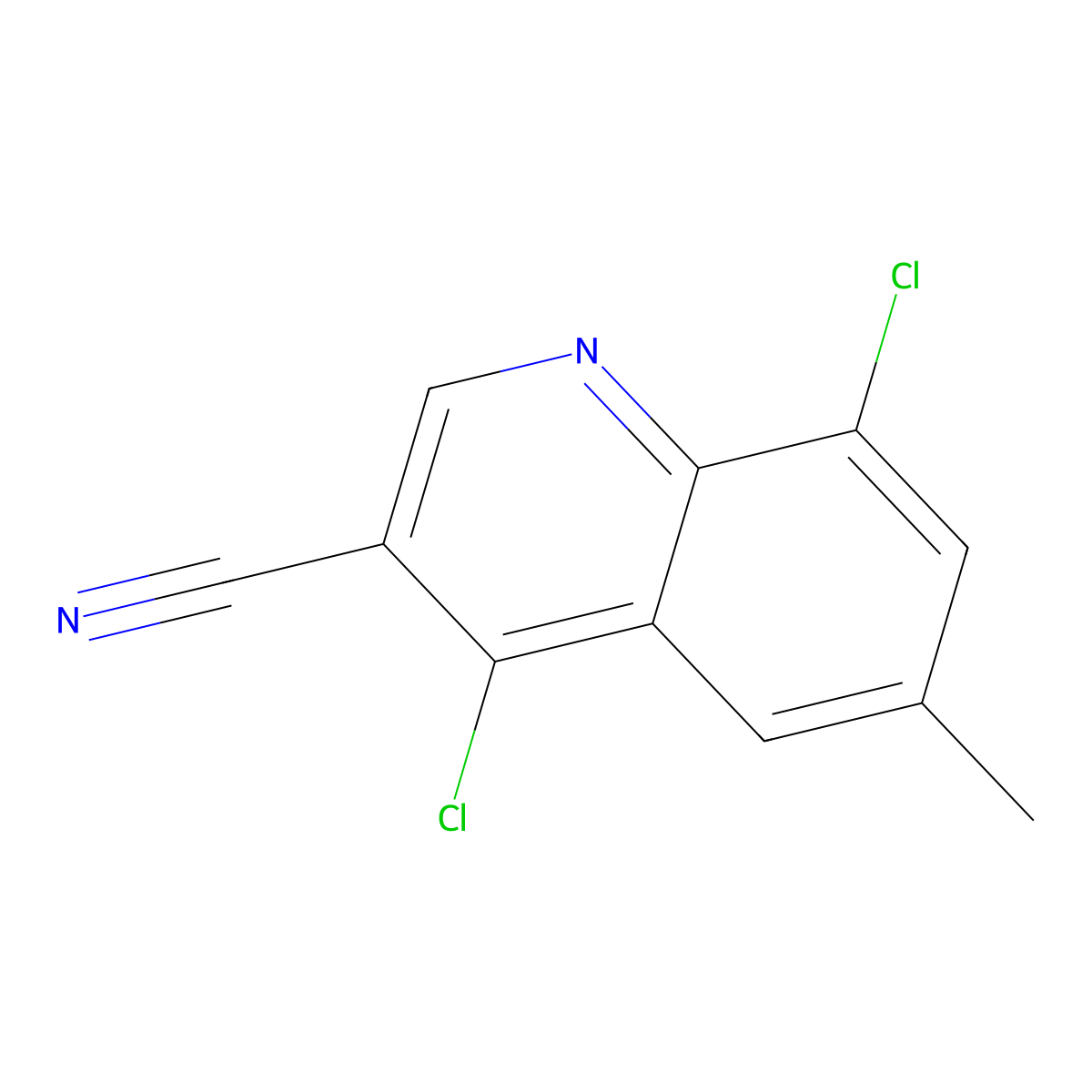4,8-Dichloro-6-methylquinoline-3-carbonitrile molecular structure, CAS 1016759-71-9