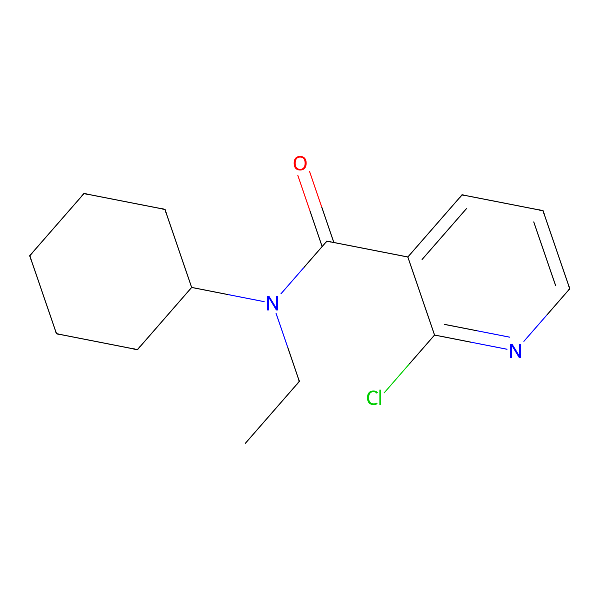 2-Chloro-N-cyclohexyl-N-ethylnicotinamide molecular structure, CAS 1016760-14-7