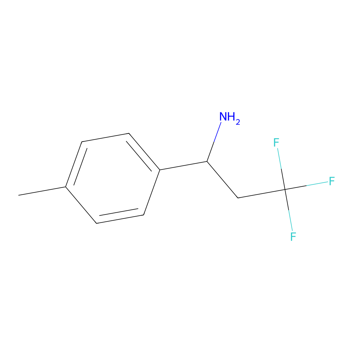 3,3,3-Trifluoro-1-(4-methylphenyl)propan-1-amine molecular structure, CAS 1016760-58-9