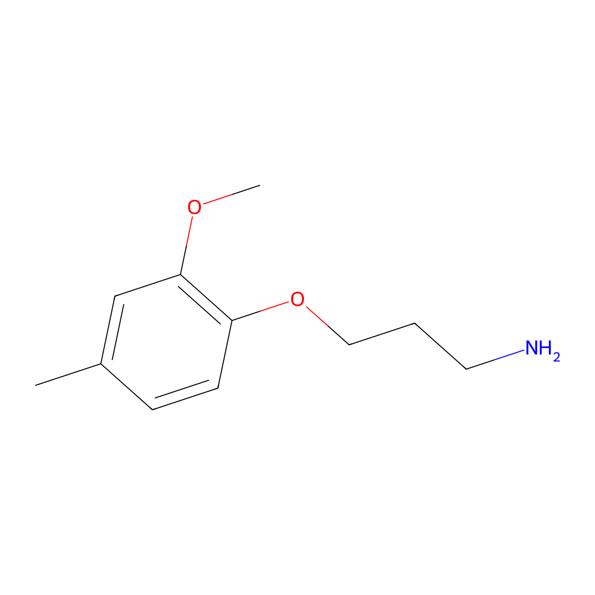 3-(2-Methoxy-4-methylphenoxy)propan-1-amine molecular structure, CAS 1016761-38-8