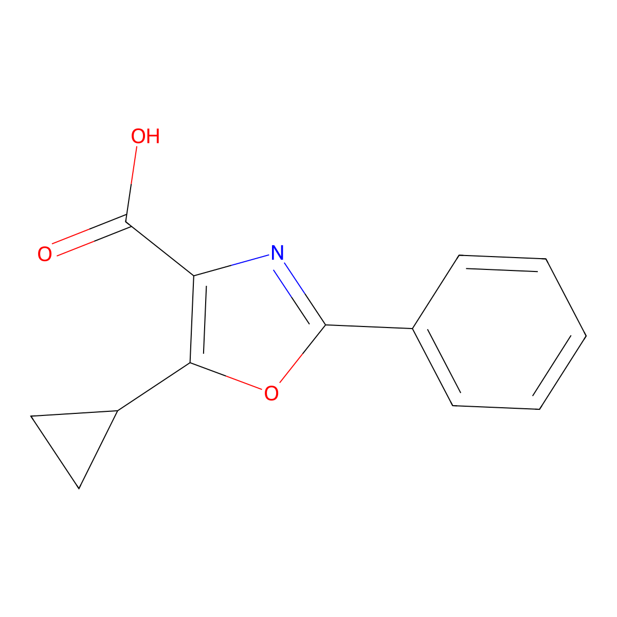 5-Cyclopropyl-2-phenyl-1,3-oxazole-4-carboxylic acid molecular structure, CAS 1016761-70-8