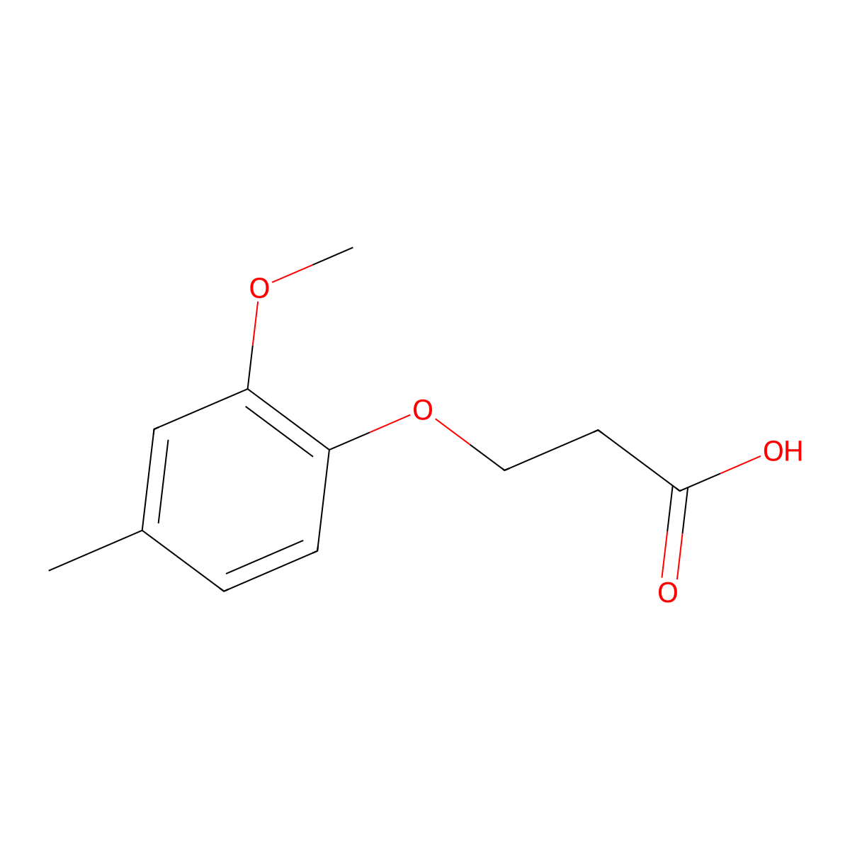 3-(2-Methoxy-4-methylphenoxy)propanoic acid molecular structure, CAS 1016761-78-6