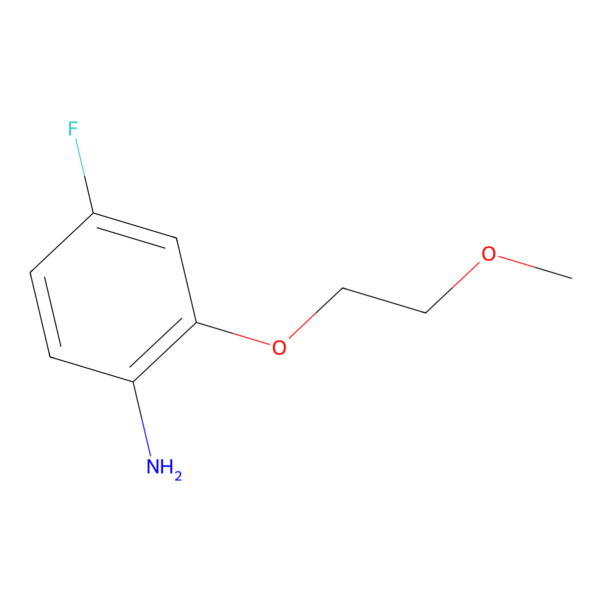 4-Fluoro-2-(2-methoxyethoxy)aniline molecular structure, CAS 1016761-88-8