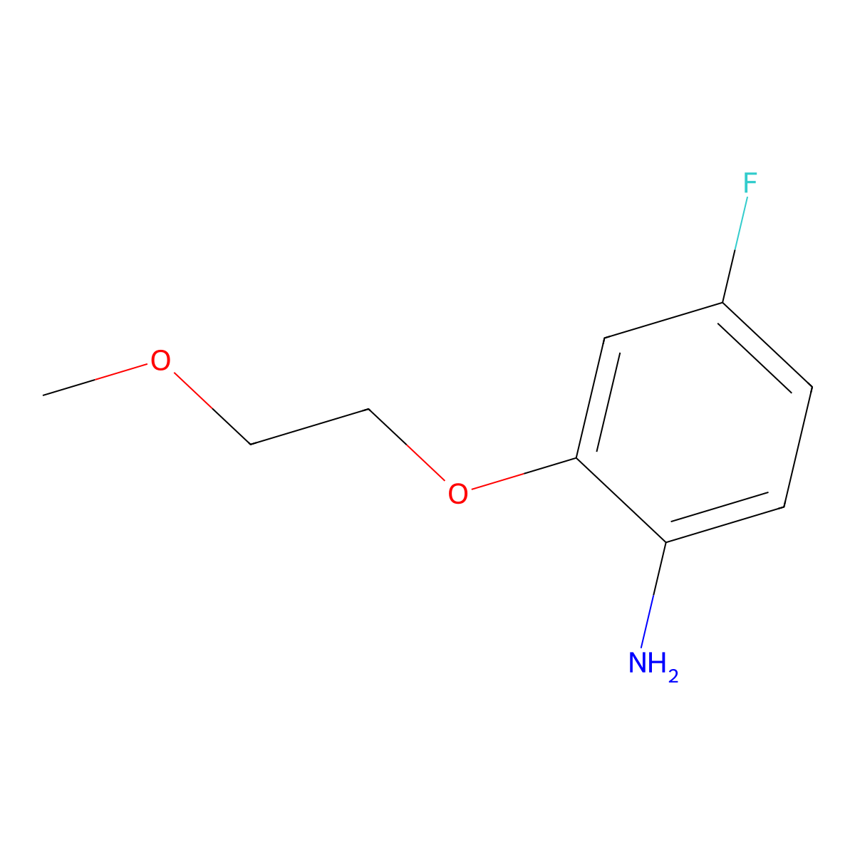 4-Fluoro-2-(2-methoxyethoxy)aniline molecular structure, CAS 1016761-88-8