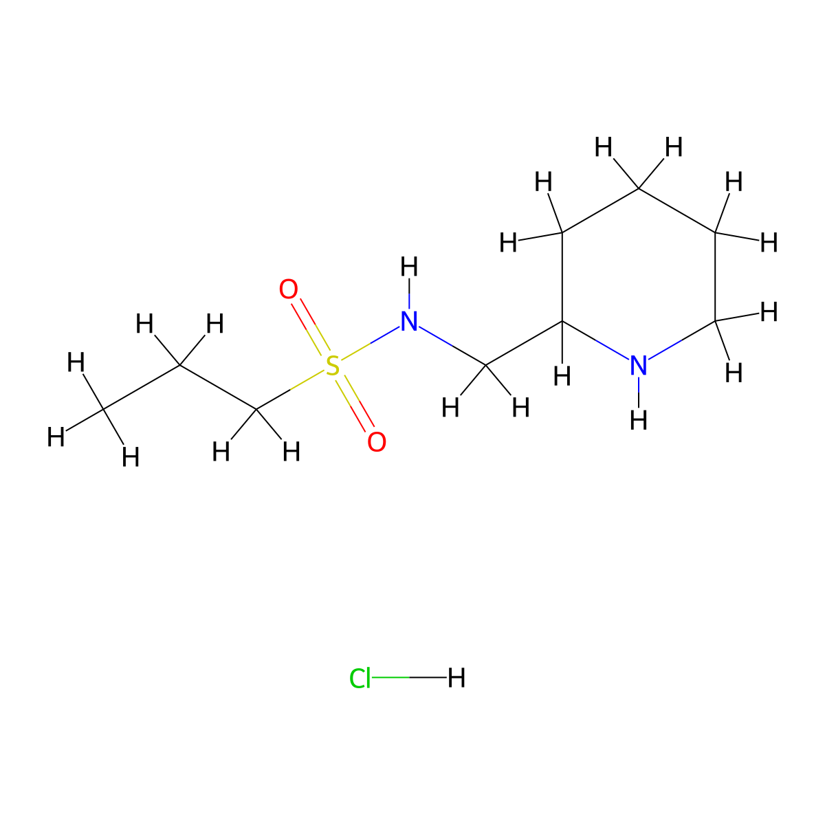N-(piperidin-2-ylmethyl)propane-1-sulfonamide hydrochloride molecular structure, CAS 1016761-93-5