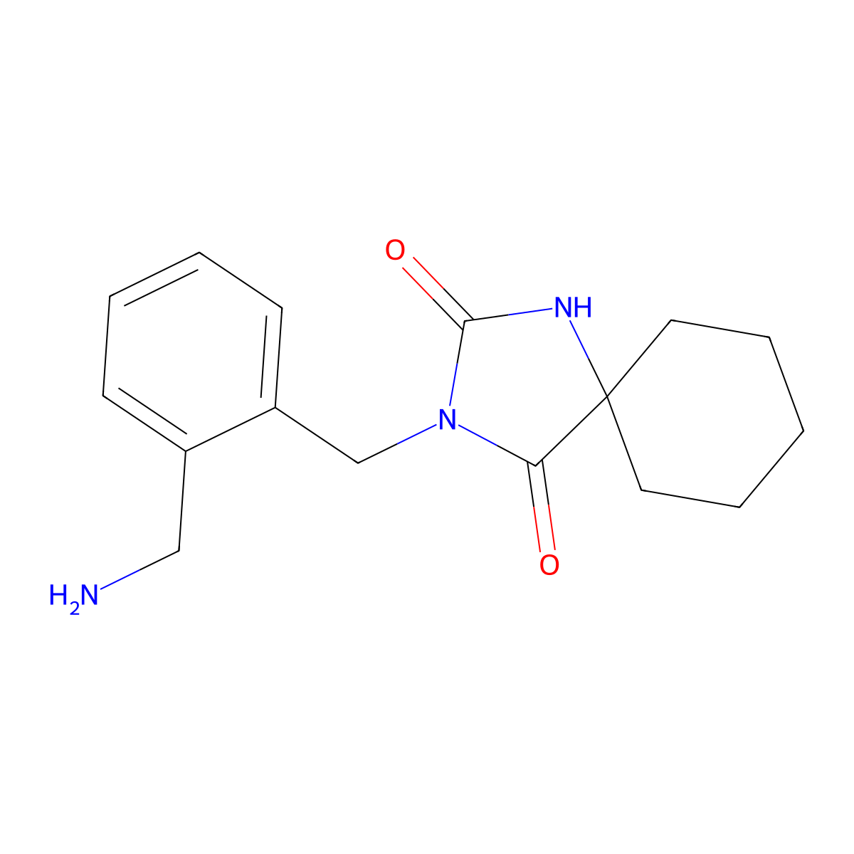 3-{[2-(Aminomethyl)phenyl]methyl}-1,3-diazaspiro[4.5]decane-2,4-dione molecular structure, CAS 1016763-30-6