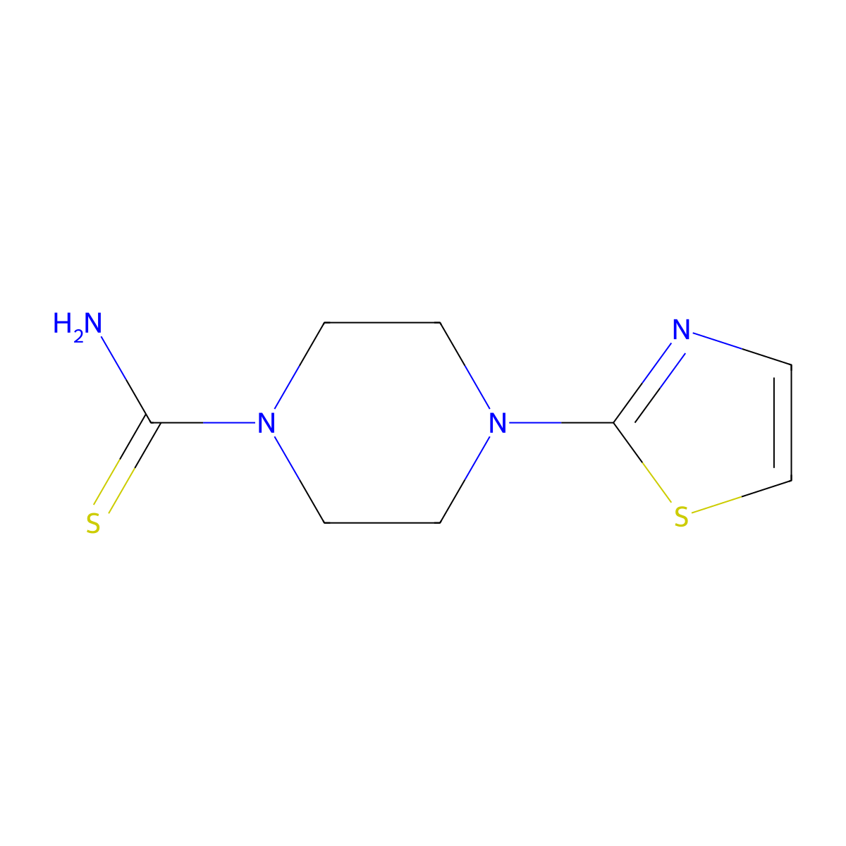 4-(1,3-Thiazol-2-yl)piperazine-1-carbothioamide molecular structure, CAS 1016764-07-0