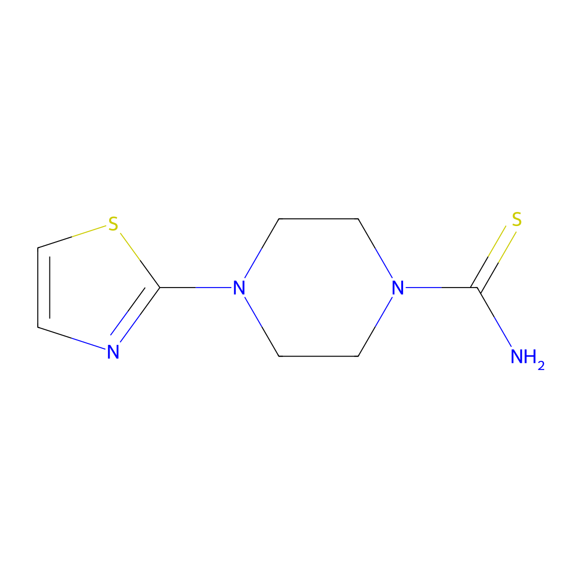 4-(1,3-Thiazol-2-yl)piperazine-1-carbothioamide molecular structure, CAS 1016764-07-0