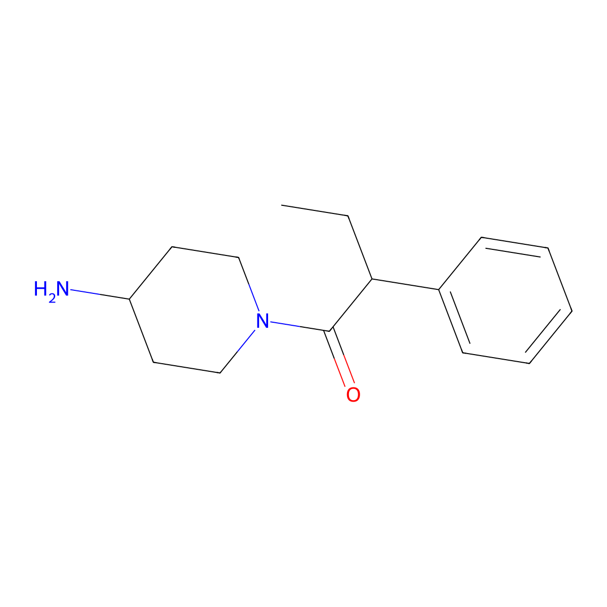 1-(4-Aminopiperidin-1-yl)-2-phenylbutan-1-one molecular structure, CAS 1016764-58-1