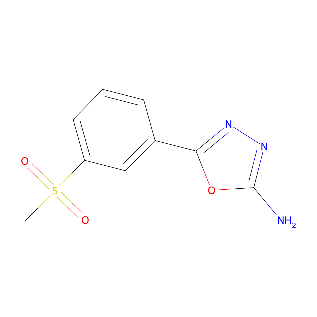 5-[3-(Methylsulfonyl)phenyl]-1,3,4-oxadiazol-2-amine molecular structure, CAS 1016764-70-7