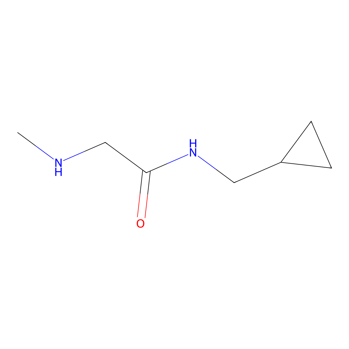 N-(cyclopropylmethyl)-2-(methylamino)acetamide molecular structure, CAS 1016764-96-7