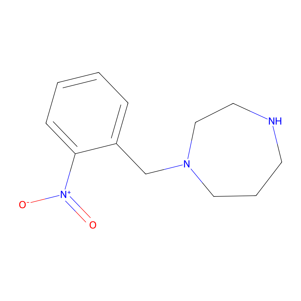 1-[(2-Nitrophenyl)methyl]-1,4-diazepane molecular structure, CAS 1016765-33-5