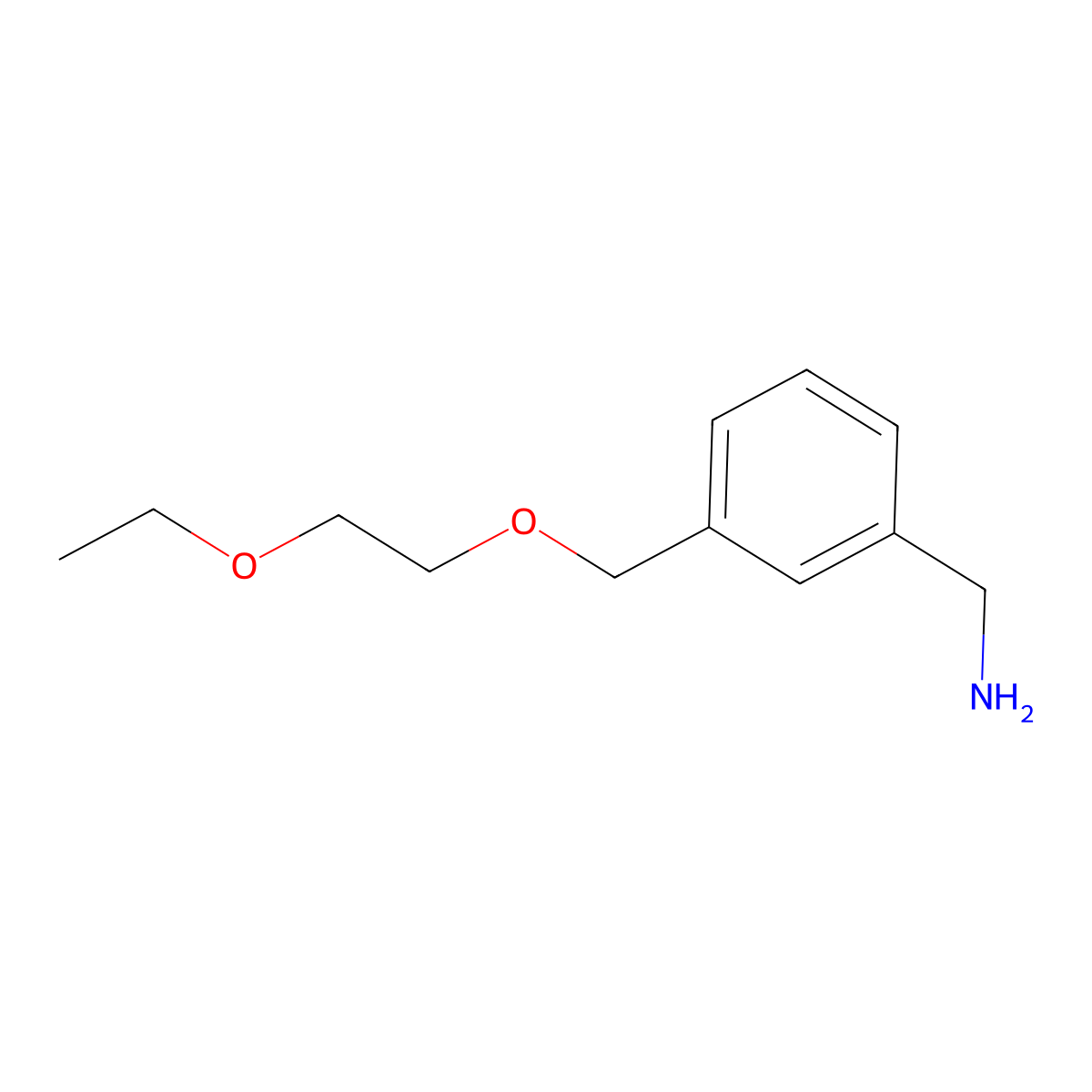 {3-[(2-Ethoxyethoxy)methyl]phenyl}methanamine molecular structure, CAS 1016765-60-8