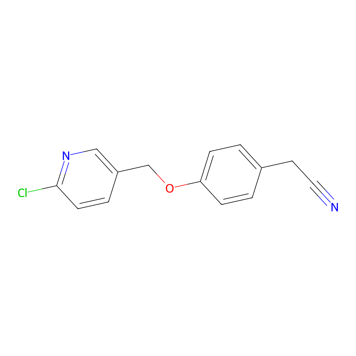 2-(4-((6-Chloropyridin-3-yl)methoxy)phenyl)acetonitrile molecular structure, CAS 1016765-65-3