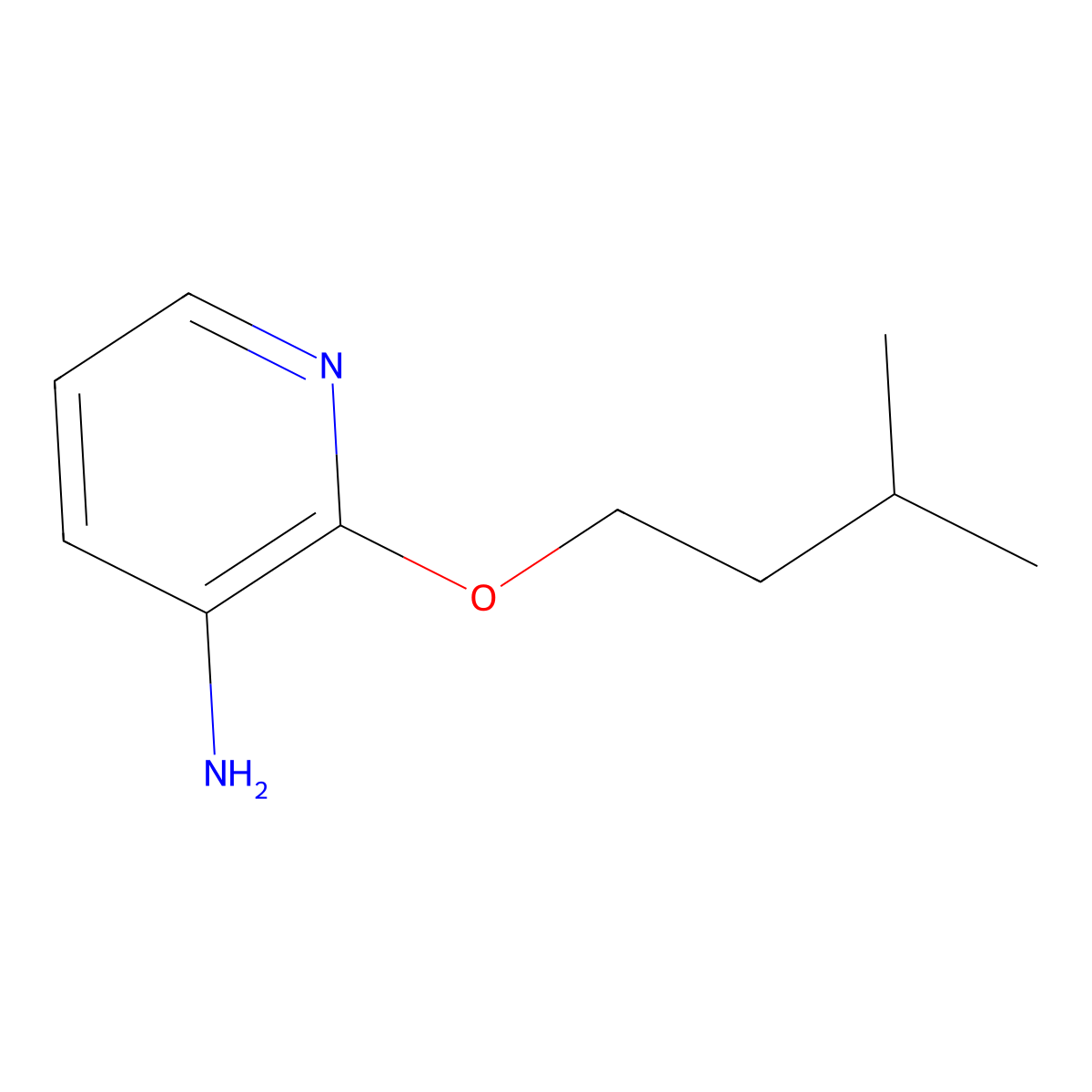 2-(3-Methylbutoxy)pyridin-3-amine molecular structure, CAS 1016765-99-3