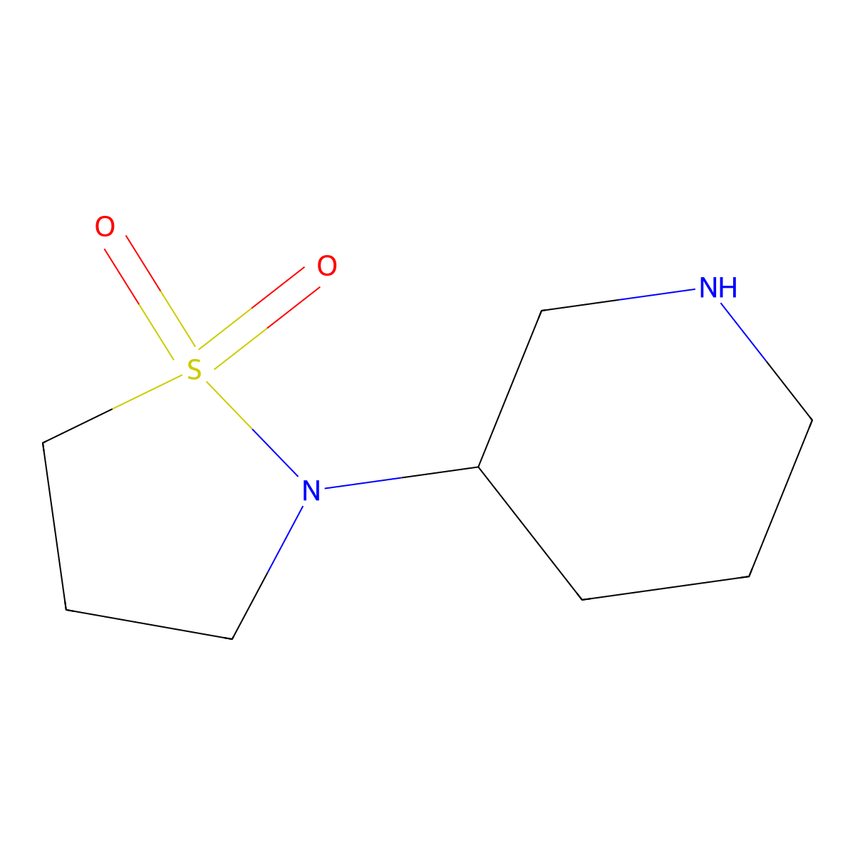 2-(Piperidin-3-yl)isothiazolidine 1,1-dioxide molecular structure, CAS 1016767-90-0