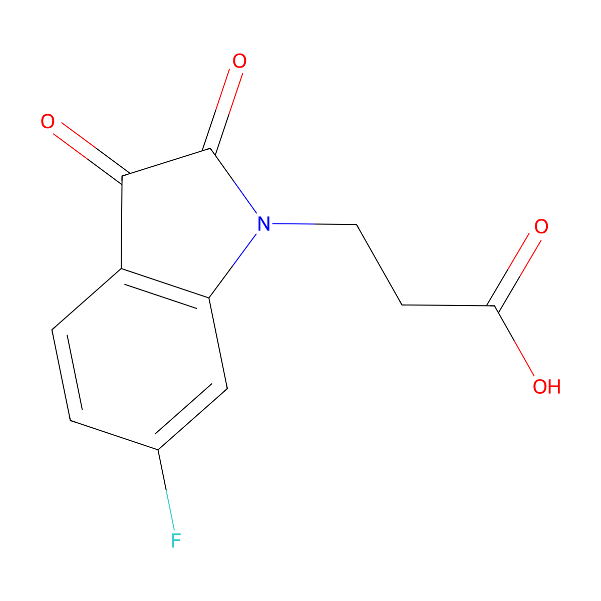 3-(6-fluoro-2,3-dioxo-2,3-dihydro-1H-indol-1-yl)propanoic acid molecular structure, CAS 1016767-95-5