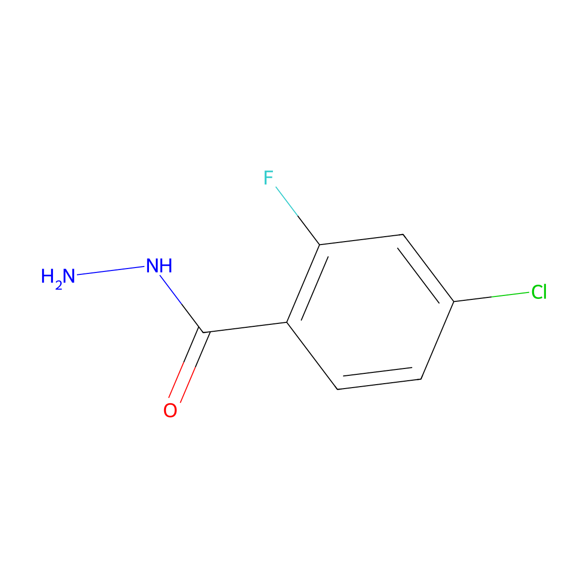 4-Chloro-2-fluorobenzohydrazide molecular structure, CAS 1016768-00-5