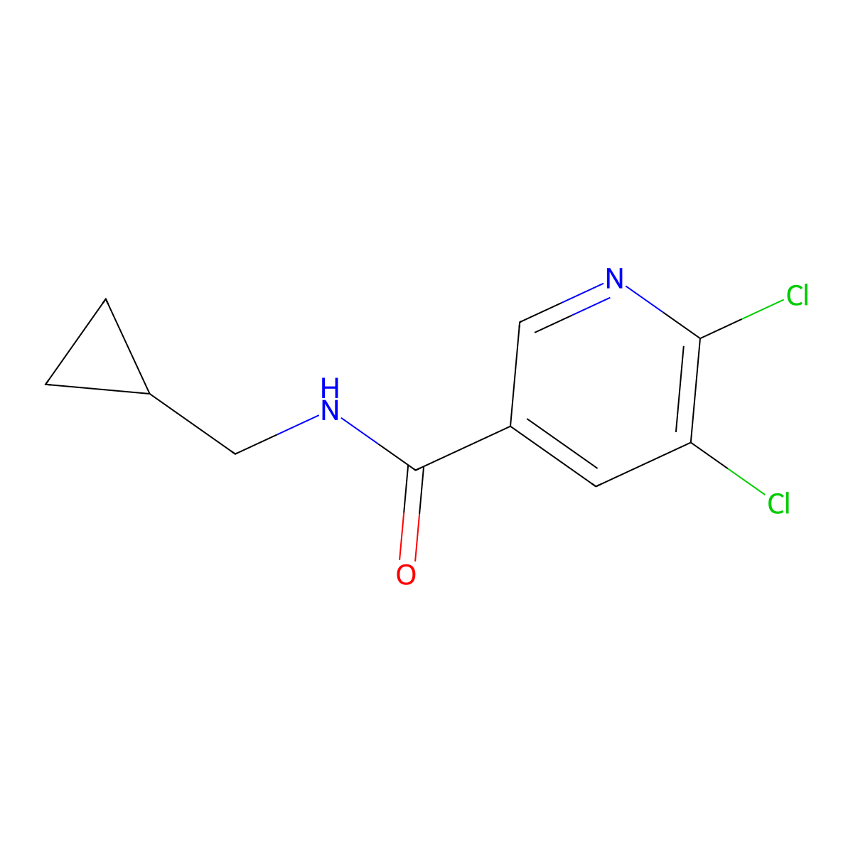 5,6-Dichloro-N-(cyclopropylmethyl)pyridine-3-carboxamide molecular structure, CAS 1016768-48-1